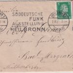 DR - Heilbronn 1927 "Süddeutsche Funkausstellung" Masch.werbestpl. Brief