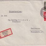DR - 30+8 Pfg. Hindenburg Ortseinschreibebrief Heilbronn 1937