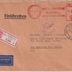 BRD - 130 Pfg. AFS "Handels- u. Gewerbebank" Lupo-Einschreibebrief n. USA 1955