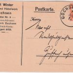 Württemberg - Gochsen 11. JUL 17 K1 Firmenkarte n. Zuffenhausen