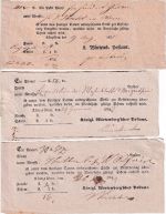 Württemberg - Künzelsau 1838-1853 4 Aufgabescheine u.a. 1x n. Wien