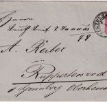 Württemberg - Künzelsau K3 10 Pfg. Ganzsache/Brief n. Ruppertenrod 1879