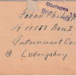 All.Bes. - Öhringen Not-L1 u Dat-L1 18. FEB 1946 Gebühr bezahlt Interniertenpost