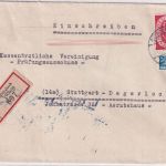 BRD - 80 Pfg. Posthorn Einschreibebrief Dörzbach - Stuttgart 1954