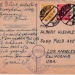 All.Bes. - 12 Pfg. Ziffer Ganzsache+Zusatz n. USA Bietigheim - Los Angeles 1947