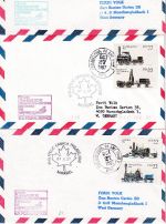 USA - Lokomotiven Zus.drucke 3 LH-Erstflugbriefe Philadelphia - Montreal 1987