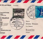 BRD - SABENA Sonderflug Stuttgart Brüssel 1963 Tag d. Aero-Philatelie