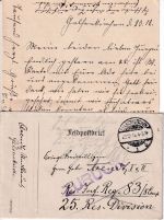 DR - Feldpostnachlass Sept 1914/Jan 1918 14 Belege (u.a. Kondolenz-Telegramm)