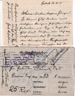 DR - Feldpostnachlass Sept 1914/Jan 1918 14 Belege (u.a. Kondolenz-Telegramm)
