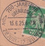 DR - Oberglogau 700-Jahr-Feier 1925 SST Ansichtskarte n. Frankfurt a/M