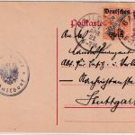 DR - 10 Pfg. würrt. Dienstganzsache/Überdruck + Zusatz Gaildorf - Stuttgart 1921