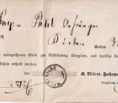 Württemberg - Waldenburg 1870 K3 Fahrpost-Aufgabeschein (Paket n. Öhringen)