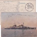 DR - Marineschiffspost No. 87 (SMS Gr. Kurfürst) Schiffs-AK n. Chemnitz 1916