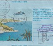Guernsey - 14 1/2 P. Aerogramme + Zusatz Zuleitungspost LH-Erstflug 1992