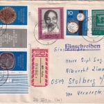 DDR - 25 J. Kulturbund Zusammendruck+Leerfeld u.a. Einschreibebrief Halle 1972