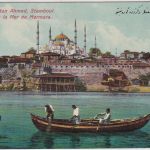 Türkei - 20 Pa. Freimarke Ansichtskarte Moschee Sultan Ahmed Pera Elberfeld 1910