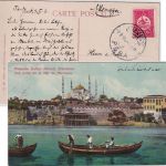 Türkei - 20 Pa. Freimarke Ansichtskarte Moschee Sultan Ahmed Pera Elberfeld 1910