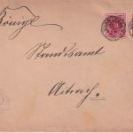 Württemberg - 10 Pfg. Ganzsache/Dienstbrief+Zusatz K2 Wurmlingen - Aitrach 1897