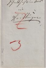 Württemberg - Rottweil 11 JUN 1843 roter L2 Portobrief n. Reutlingen