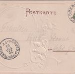 Württemberg - Oberndorf Ortsansicht Passepartout-Präge-AK "Jagd" gelaufen 1901