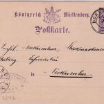 Württemberg - Dornhan 27.6.89 K3 5 Pfg. Ganzsache n. Neckarsulm