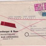 Bizone - 2x40 Pfg. Bauten Eilbrief Bad Liebenzell - Stuttgart 1951