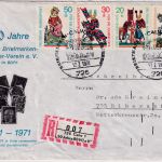 BRD - Calw 50 Jahre BSVC Einschreibebrief mit SST u. Sonder-R-Zettel 1971