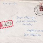 BRD - Oberreichenbach 1979 Einschreibebrief (R-Zettel Calw !) n. Böblingen