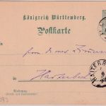 Württemberg - Pfalzgrafenweiler 1899 K2 5 Pfg. Ganzsache n. Haiterbach
