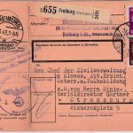 DR - 40+10 Pfg. Hkr. Paketkarte Freiburg - Strassburg 1943