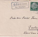 DR - Eckwälden ü. Göppingen Landpost-Ra2 Brief n. Esslingen 1934