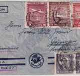 Chile - 10 P. Flugpost u.a. Luftpostbrief Santiago de Chile - Göppingen 1937