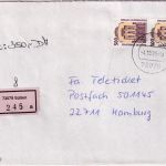BRD - 2x500 Pfg. SWK Wertbrief Süßen - Hamburg 1995