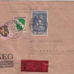 FZ-Allg. - 2 M. Schiller u.a. Wertbrief (10g/2.000 M.) Freiburg - Scheer 1946