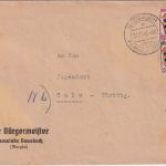 FZ-Allg. - Gausbach ü. Forbach Poststelle I Brief n. Calw 1946