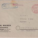 FZ/Württ. - (14b) Pfäffingen ü. Tübingen Landpost-Ra2 Geschäftspapiere 1947