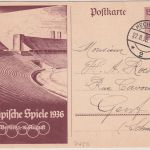 DR - 15 Pfg. Olympiade Berlin Sonderganzsache Hechingen - Genf 22.8.36