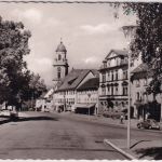 Württemberg - Hechingen Obertorplatz sw-Foto-AK gelaufen 1959