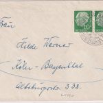 BRD - 10 Pfg. Heuss I lumogen waagr. Paar ex MH Brief Marktschellenberg 1961