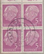 BRD - 5 Pfg. Heuss I 4er-Block/OBERRAND Brief Planegg - Grönenbach 1961