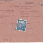 BRD 30 Pfg. Heuss I Bearbeitungsgebühr Nachnahme-Paketkarte Weiden 1955