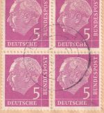 BRD - 5 Pfg. Heuss I Viererblock Brief Iffeldorf - Tutzing 1956
