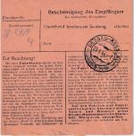 DR - 3x20 Pfg. AH Feldpostpaketkarte Hülben ü. Urach Poststelle I n. Dessau 1944