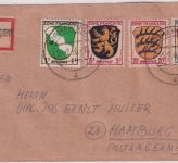 FZ/Allg. - 30 Pfg. Wappen u.a. Einschreibebrief (2.Gew.st.) Sigmaringen 25.2.46