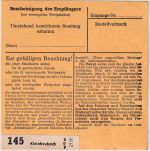 BRD - 2x60 Pfg. Heuss I + 2xNotopfer Paketkarte (2 Pkte.) Kleinheubach 1955