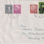 BRD - 1+5 Pfg. Heuss I/Ziffer Zusammendruck u.a. Brief Gelsenkirchen 1958