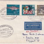 BRD - Karlsruhe FFM-Flughafen Überlandpost Luftpost-Eilbrief n. Berlin 1964