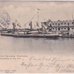 Baden - Karlsruhe Einweihung Rheinhafen 27. Mai 1902 sw-AK gelaufen 1903