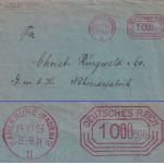 DR-Infla - Karlsruhe 19.10.23 1.000.000 M. Postfreistempel Drucksachenbrief