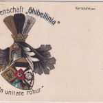 Baden - Karlsruhe Ghibellinia "In unitate robur" farb. Studentenkarte ca. 1910
